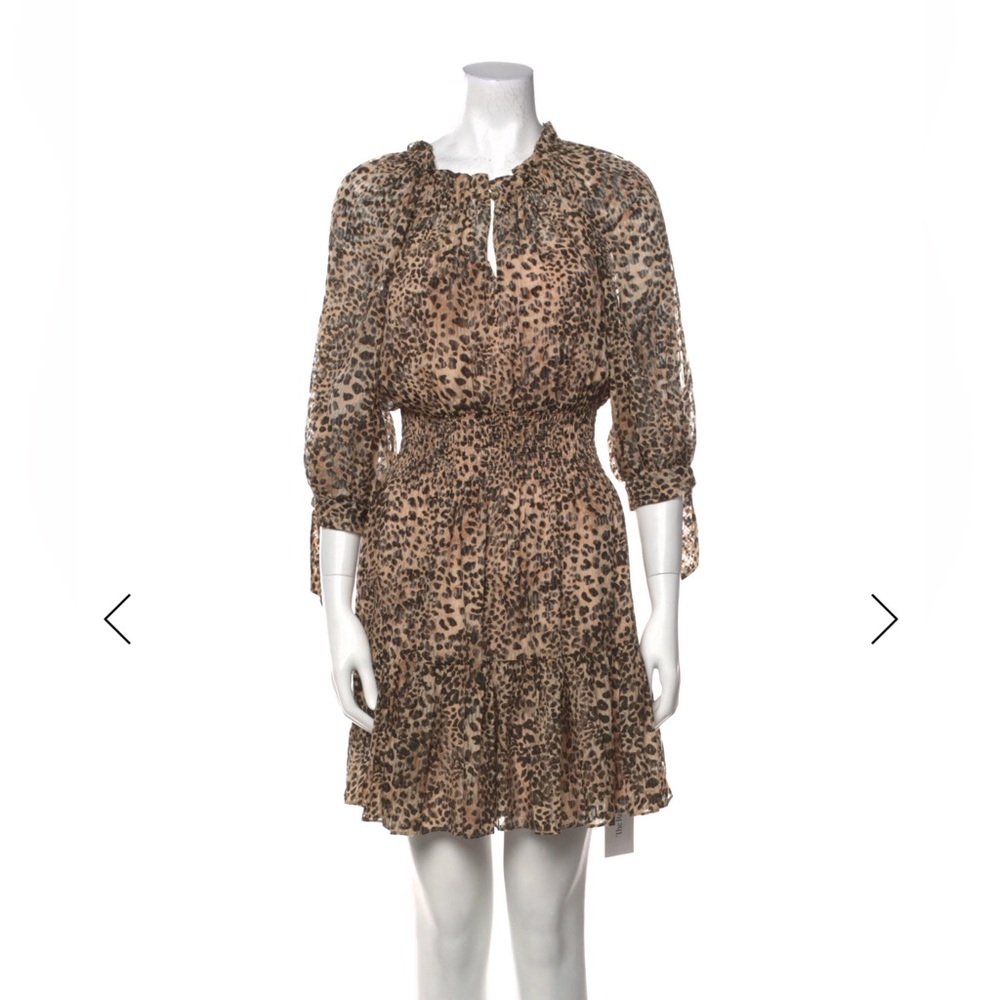 Rebecca Taylor Animal Print Long Sleeve Dress